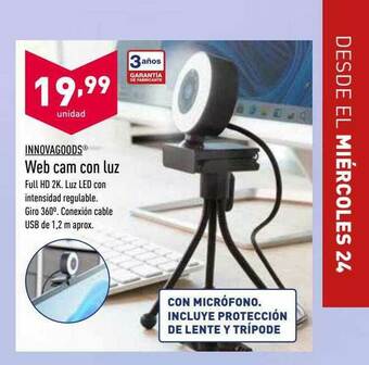ALDI Innovagoods Web Cam Con Luz oferta