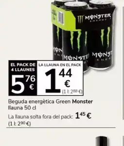 Supermercados Charter MONSTER Beguda energètica Green oferta