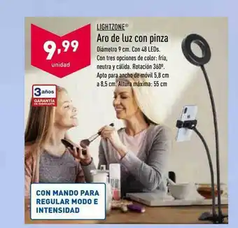 ALDI Lightzone Aro De Luz Con Pinza oferta