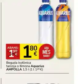 Supermercados Charter AQUARIUS Beguda isotònica taronja o llimona oferta