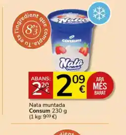 Supermercados Charter CONSUM Nata muntada oferta