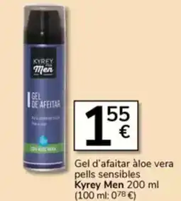 Supermercados Charter KYREY MEN Gel d'afaitar àloe vera pells sensibles oferta