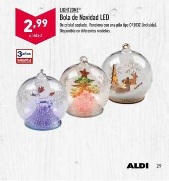 ALDI Lightzone Bola De Navidad Led oferta
