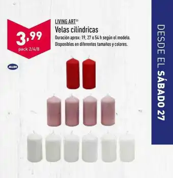 ALDI Living Art Velas Cilindricas oferta