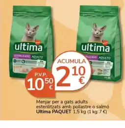 Supermercados Charter Menjar per a gats adults esterilitzats amb pollastre o salmó oferta