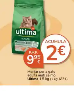 Supermercados Charter ULTIMA Menjar per a gats adults amb salmo oferta