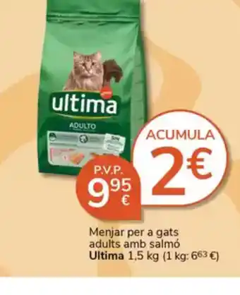 Supermercados Charter ULTIMA Menjar per a gats adults amb salmo oferta