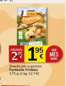 Supermercados Charter FUNTASTIIX FRISKIES Snacks per a gossos oferta