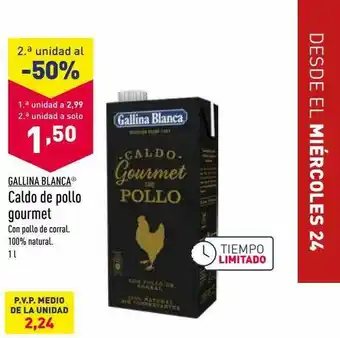ALDI 2a. Unidad Al -50% Gallina Blanca Caldo De Pollo Gourmet oferta