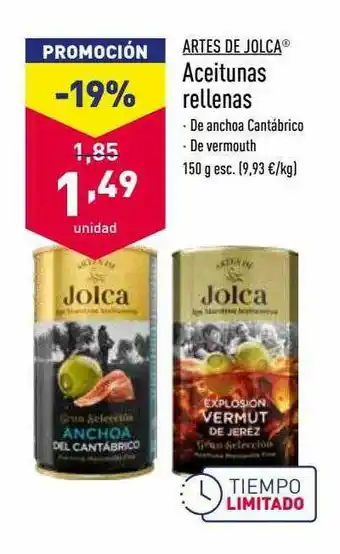 ALDI Artes De Jolca Aceitunas Rellenas oferta