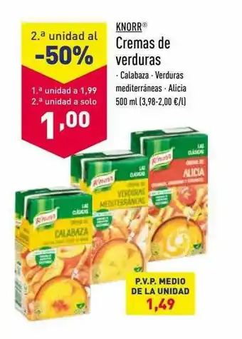 ALDI 2a. Unidad Al -50% Knorr Cremas De Verduras oferta