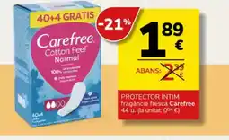 Supermercados Charter PROTECTOR INTIM fragància fresca Carefree oferta