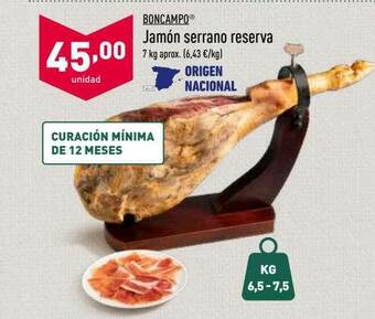 ALDI Boncampo Jamón Serrano Reserva oferta