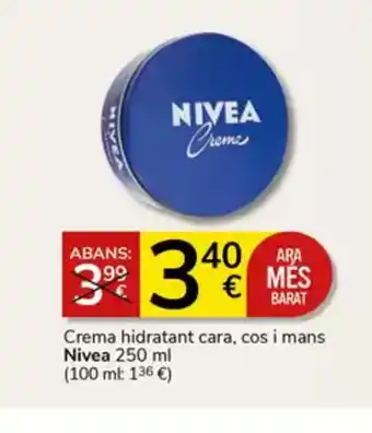 Supermercados Charter NIVEA Crema hidratant cara, cos i mans oferta