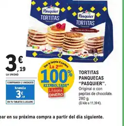 E.Leclerc PASQUIER Tortitas panquecas oferta