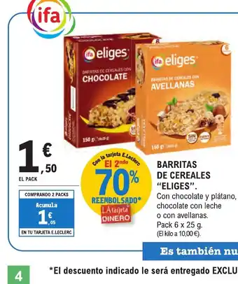 E.Leclerc ELIGES Barritas de cereales oferta