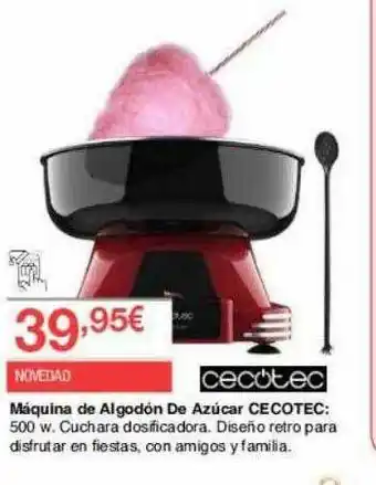 Chafiras Máquina De Algodón De Azúcar Cecotec 500 W oferta