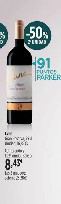 El Corte Inglés -50% 2a Unidad Cvne Gran Reserva oferta