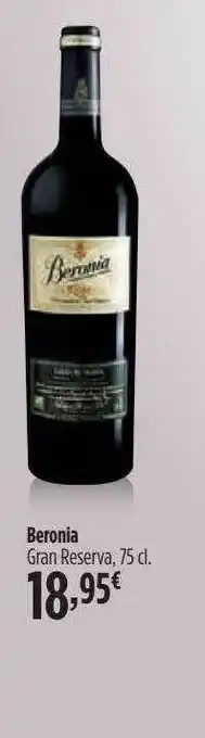 El Corte Inglés Beronia Gran Reserva oferta