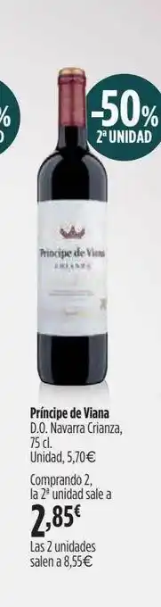 El Corte Inglés -50% 2a Unidad Príncipe De Viana D.o. Navarra Crianza oferta