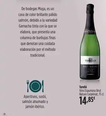 El Corte Inglés Torelló Vino Espumoso Brut Nature Corpinnat oferta