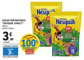 E.Leclerc "NESQUIK JUNGLY" Cacao instantáneo oferta