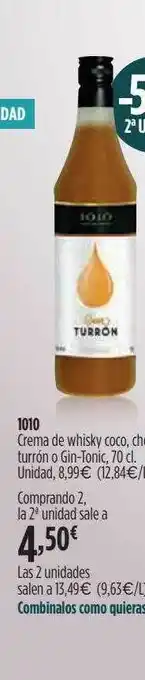 El Corte Inglés 1010 Crema De Whisky Coco Turrón O Gin-tonic oferta