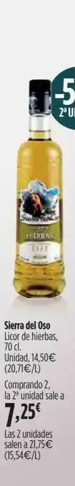 El Corte Inglés Sierra Del Oso Licor De Hierbas oferta