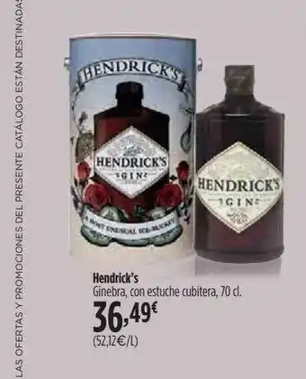 El Corte Inglés Hendrick's Ginebra Con Estuche Cubitera oferta