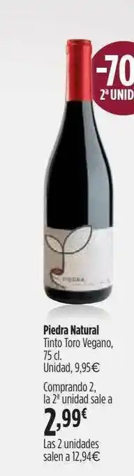 El Corte Inglés -70% 2a Unidad Piedra Natural Tinto Toro Vegano oferta