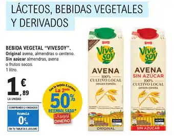 E.Leclerc "VIVESOY" Bebida vegetal " oferta