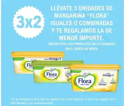 E.Leclerc FLORA Llévate 3 unidades de margarina iguales o combinadas y te regalamos la de menor importe oferta