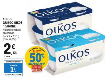 E.Leclerc "DANONE" Yogur griego oikos oferta