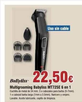 FROIZ Multigrooming Babyliss Mt725e 6 En 1 oferta