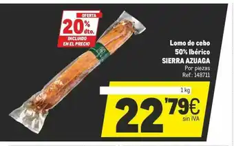 Makro 20% Dto. Lomo De Cebo 50% Ibérico Sierra Azuaga oferta
