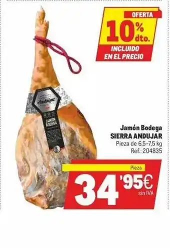Makro 10% Dto. Jamón Bodega Sierra Andujar oferta