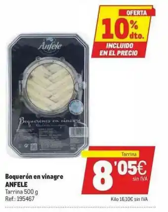 Makro 10% Dto. Boquerón En Vinagre Anfele oferta