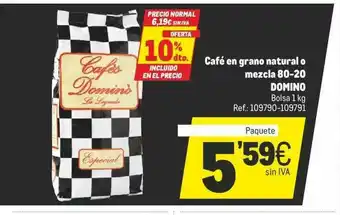 Makro Café En Grano Natural O Mezcla 80-20 Domino oferta