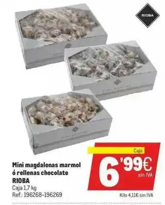 Makro Mini Magdalenas Marmol ó Rellenas Chocolate Rioba oferta