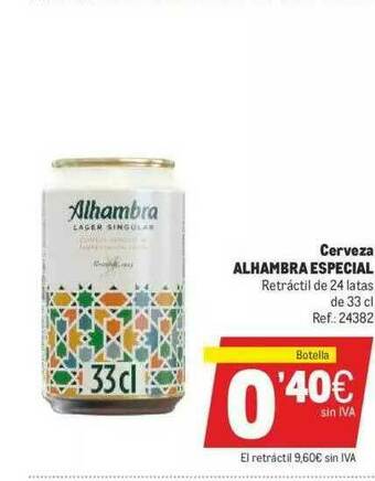 Makro Cerveza Alhambra Especial oferta