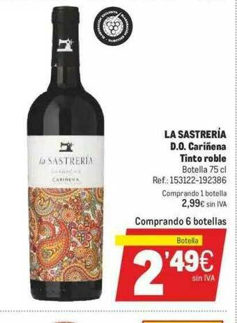 Makro La Sastrería D.o. Cariñena Tinto Roble oferta