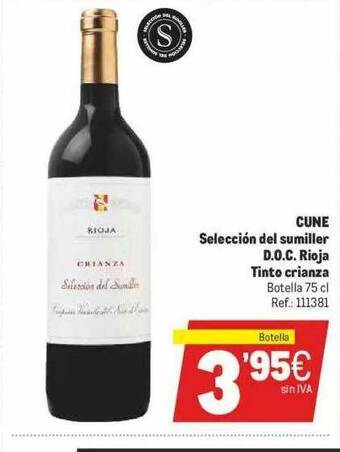 Makro Cune Selección Del Sumiller D.o.c. Rioja Tinto Crianza oferta