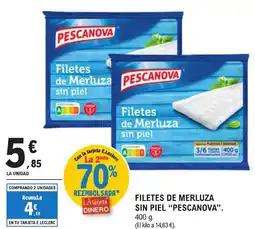 E.Leclerc "PESCANOVA" Filetes de merluza sin piel oferta