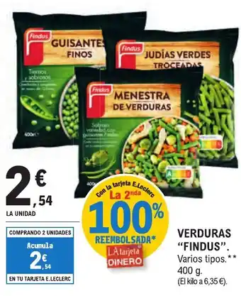 E.Leclerc "FINDUS" Verduras oferta