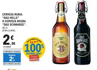 E.Leclerc Cerveza rubia "das helle" o cerveza negra "das schwarze". oferta