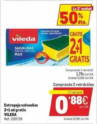 Makro La 2a Unidad 50% Dto. Astropajo Salvauñas 2+1ud Gratis Vileda oferta
