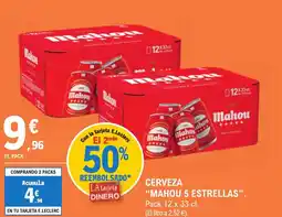 E.Leclerc "MAHOU 5 ESTRELLAS" Cerveza oferta