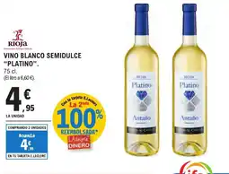 E.Leclerc "PLATINO" Vino blanco semidulce oferta