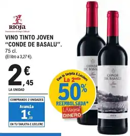 E.Leclerc "CONDE DE BASALU" Vino tinto joven oferta