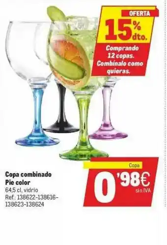 Makro 15% Dto. Copa Combinado Pie Color oferta
